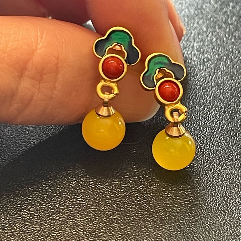 Colorful post earrings